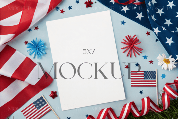 Download Patriotic 5x7 Invitation Card Mockup - Premium Resources
